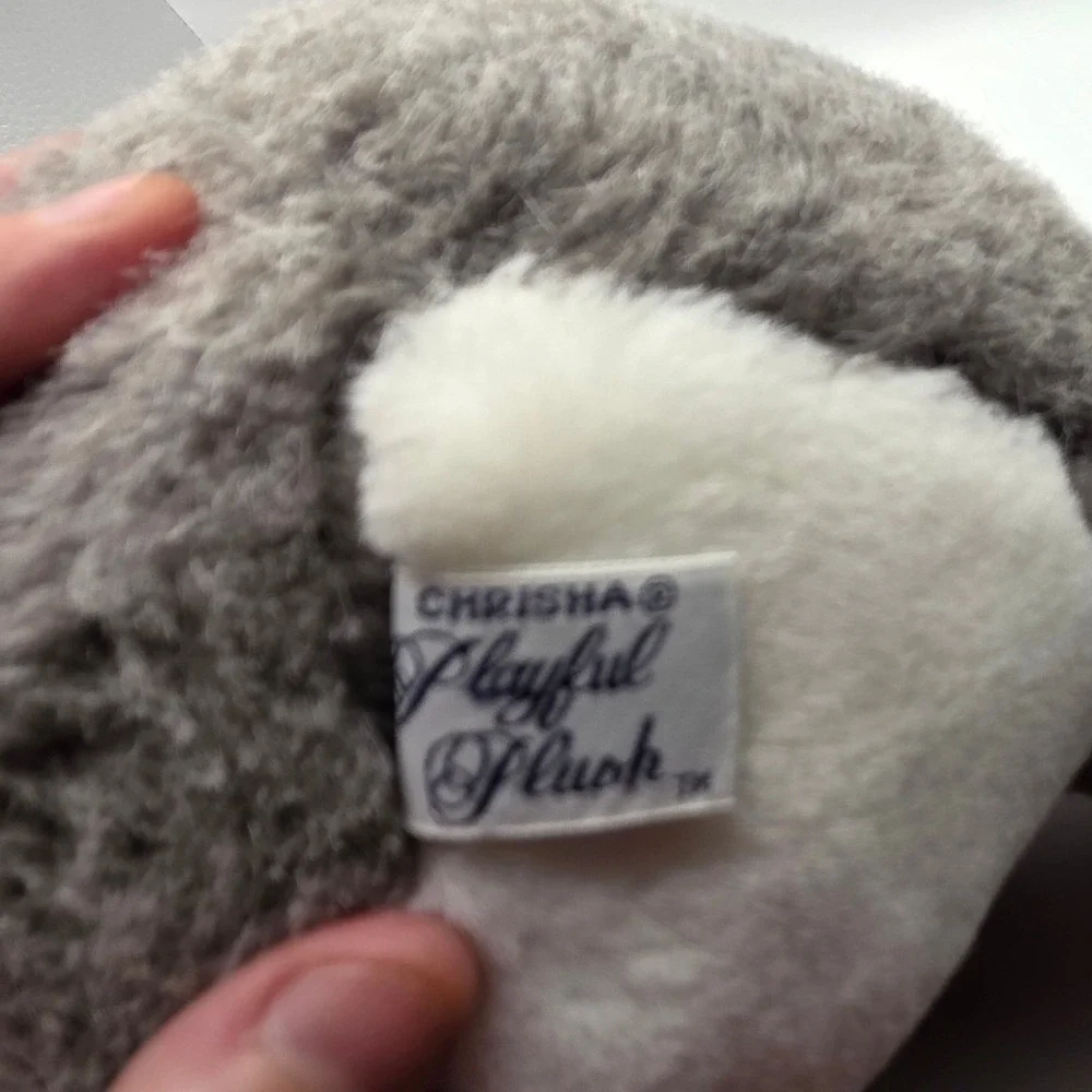 Chrisha Playful Plush Koala Grey White Hook and Loop Paws Vintage 1988 10x12